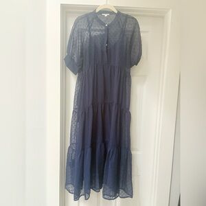 GeeGee Navy Sheer Maxi Dress